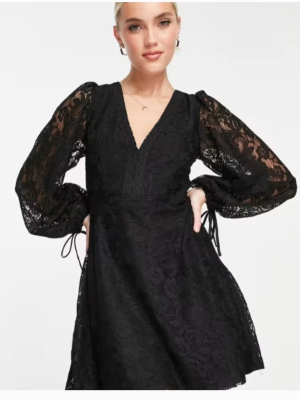 "Love Triangle" brand Black Lace Open Back Gothic Dress in UK size 16/US size 12
